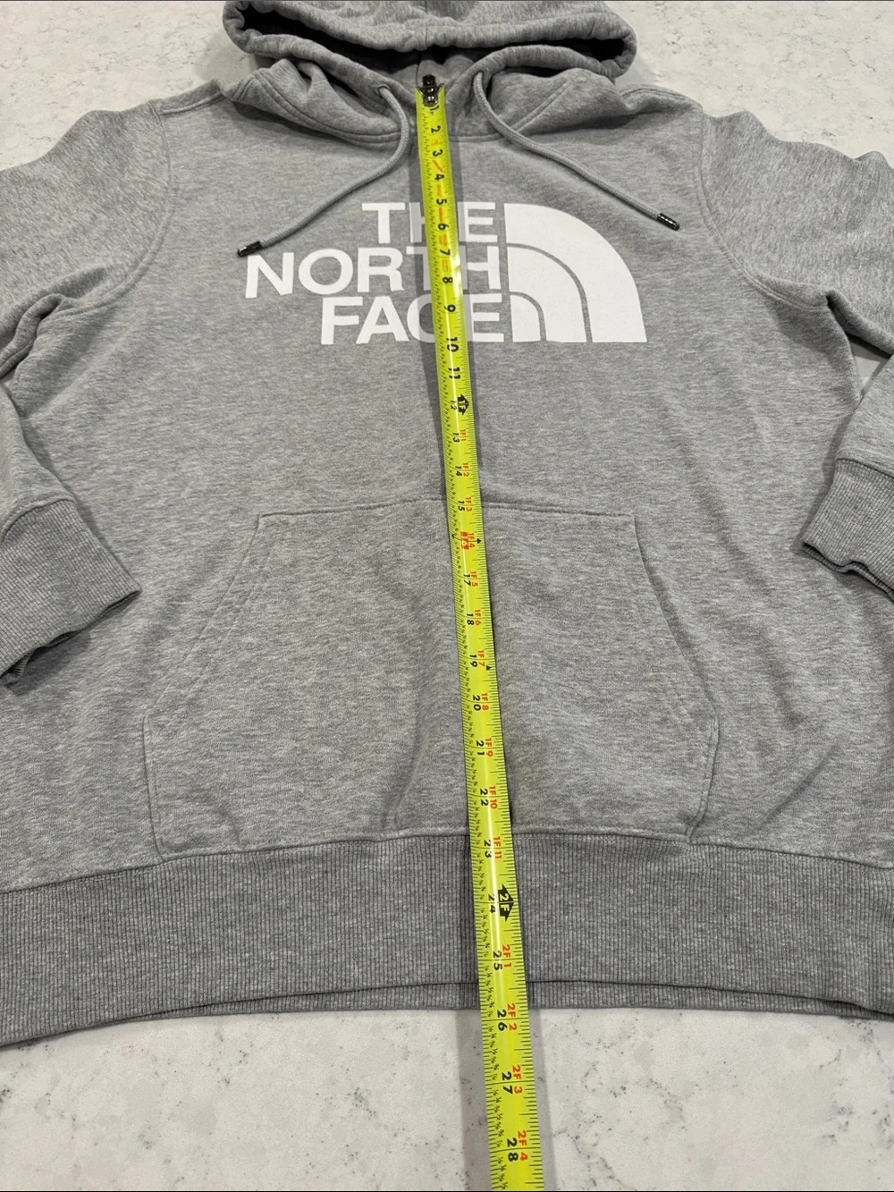 The North Face Men's Medium Gray w/ White Logo Sweatshirt Hoodie Casual Classic